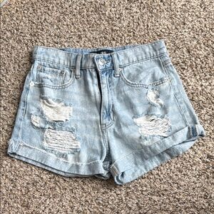 Aeropostale Light Blue Ripped Jean mom Shorts barely worn